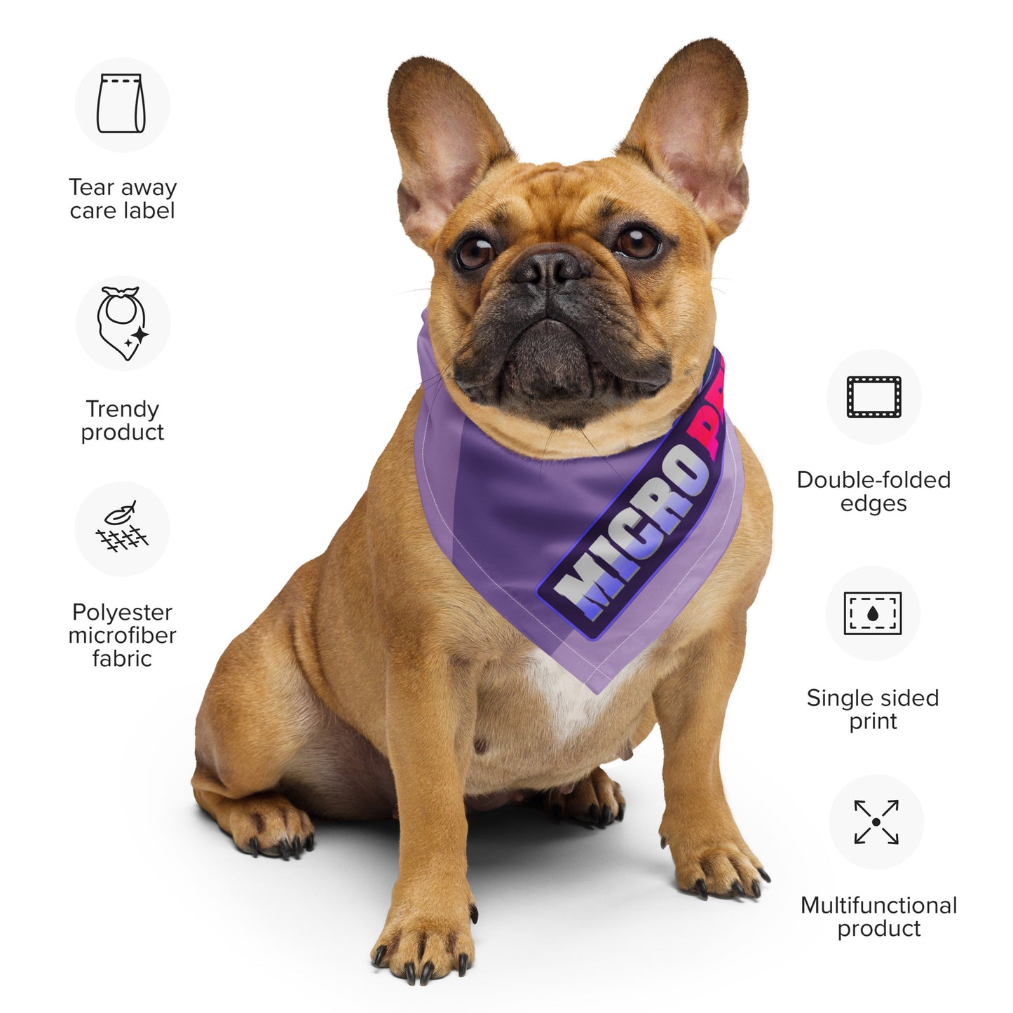 MicroPets Logo and Colours All-Over Print Bandana for Pets
