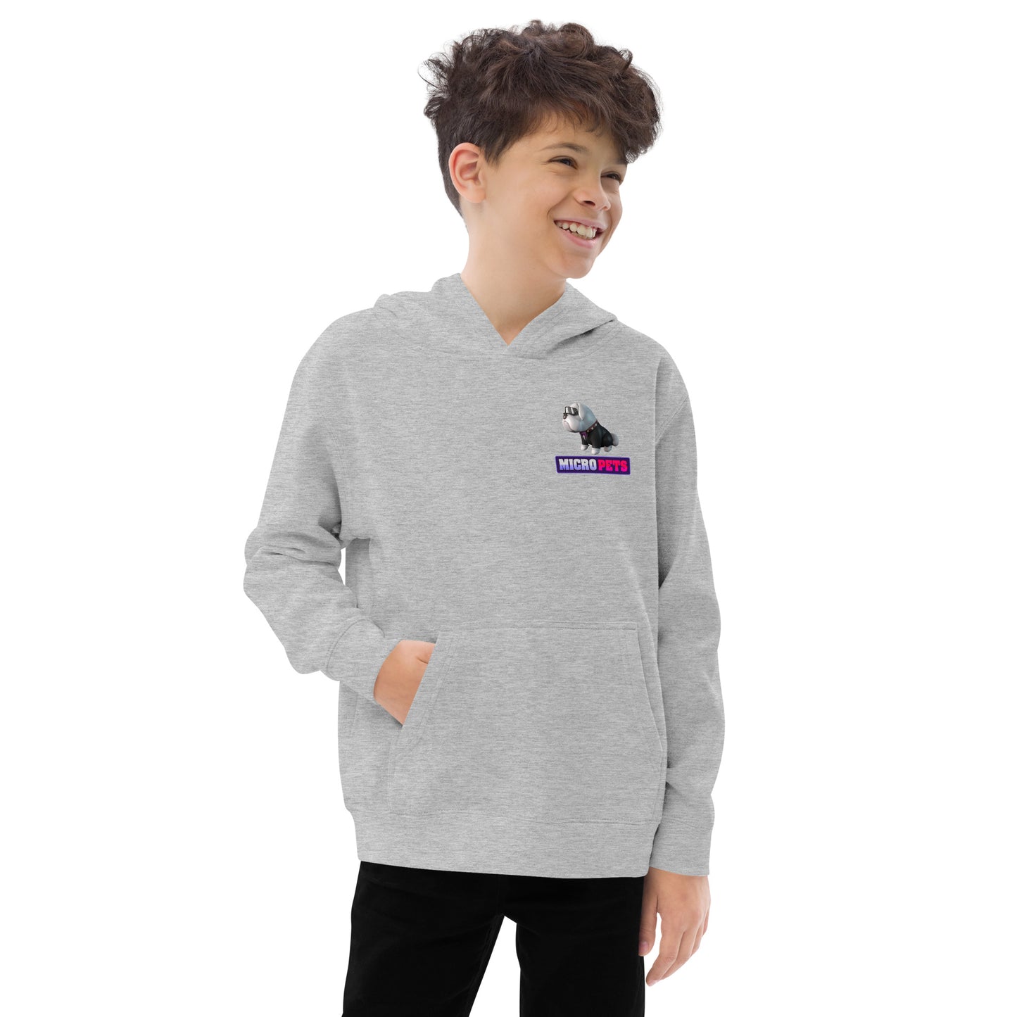 Kids Fleece Hoodie with MicroPets Hoge Pet