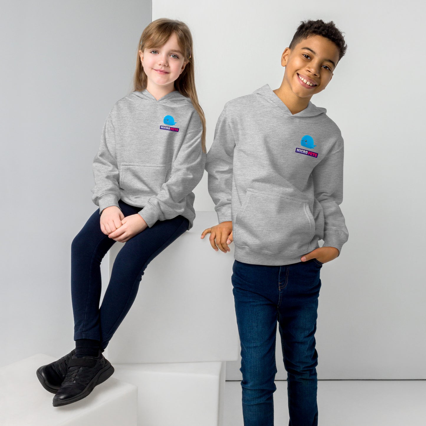 Kids MicroPets Whale Fleece Hoodie
