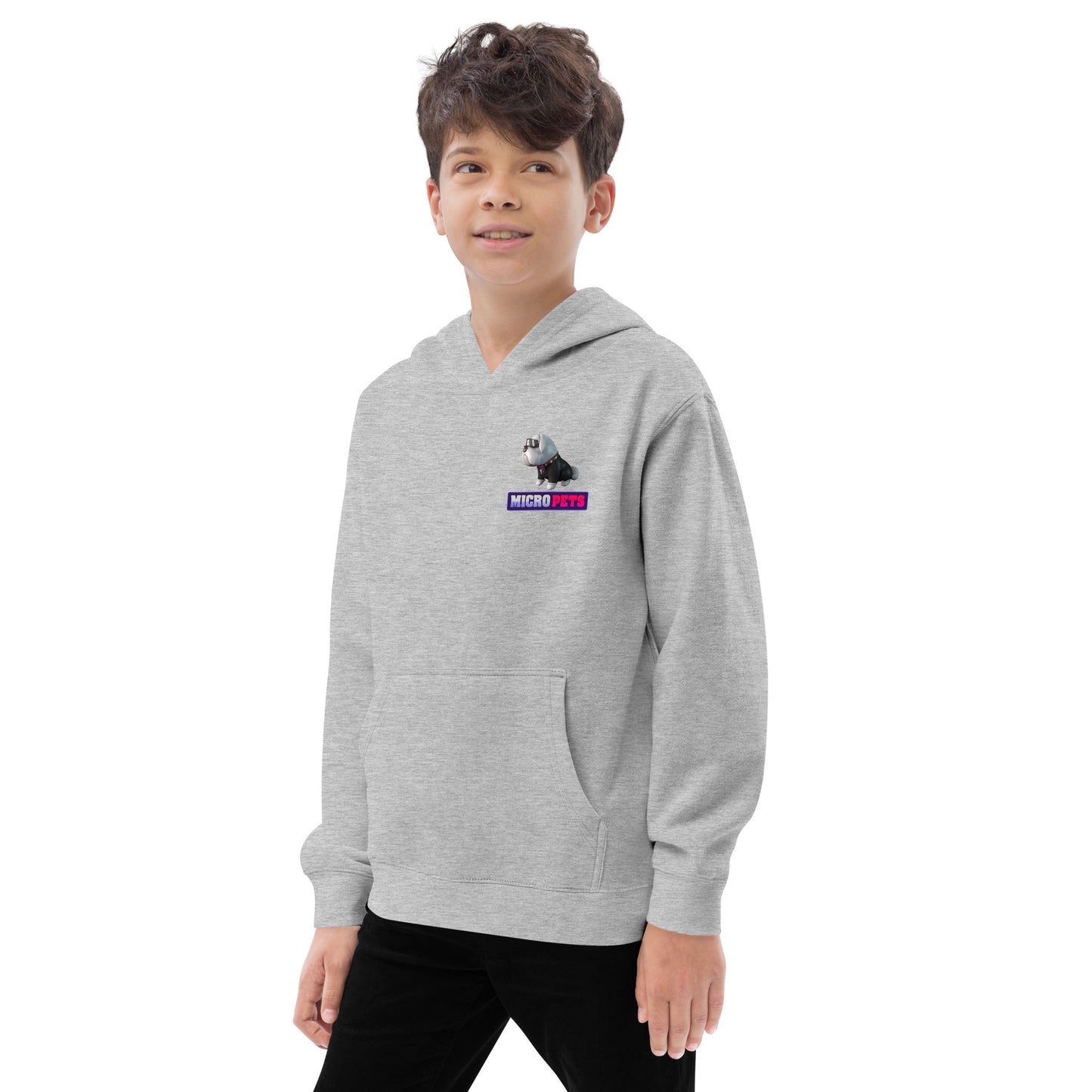 Kids Fleece Hoodie with MicroPets Hoge Pet