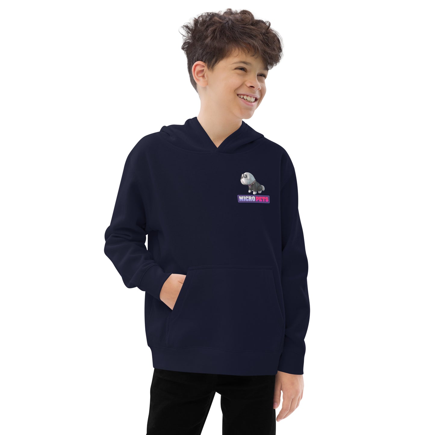 Kids Fleece Hoodie with MicroPets Hoge Pet