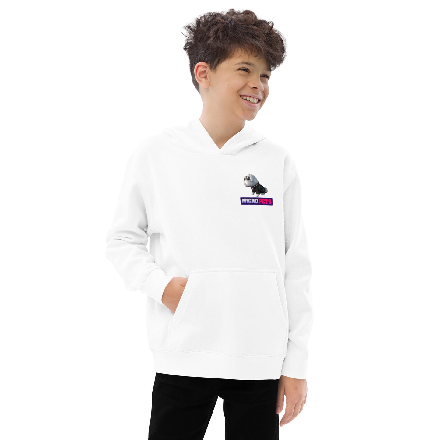 Kids Fleece Hoodie with MicroPets Hoge Pet
