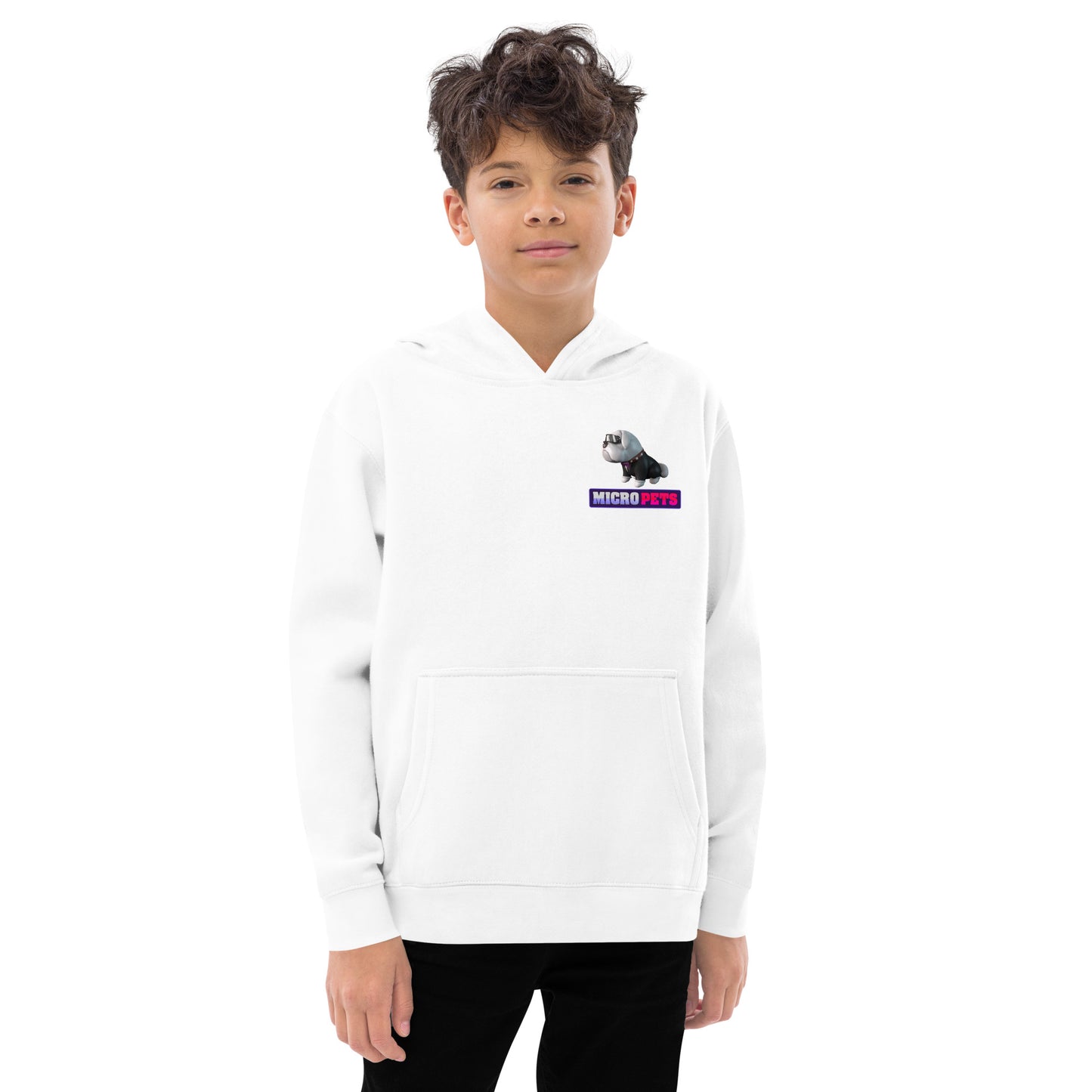 Kids Fleece Hoodie with MicroPets Hoge Pet