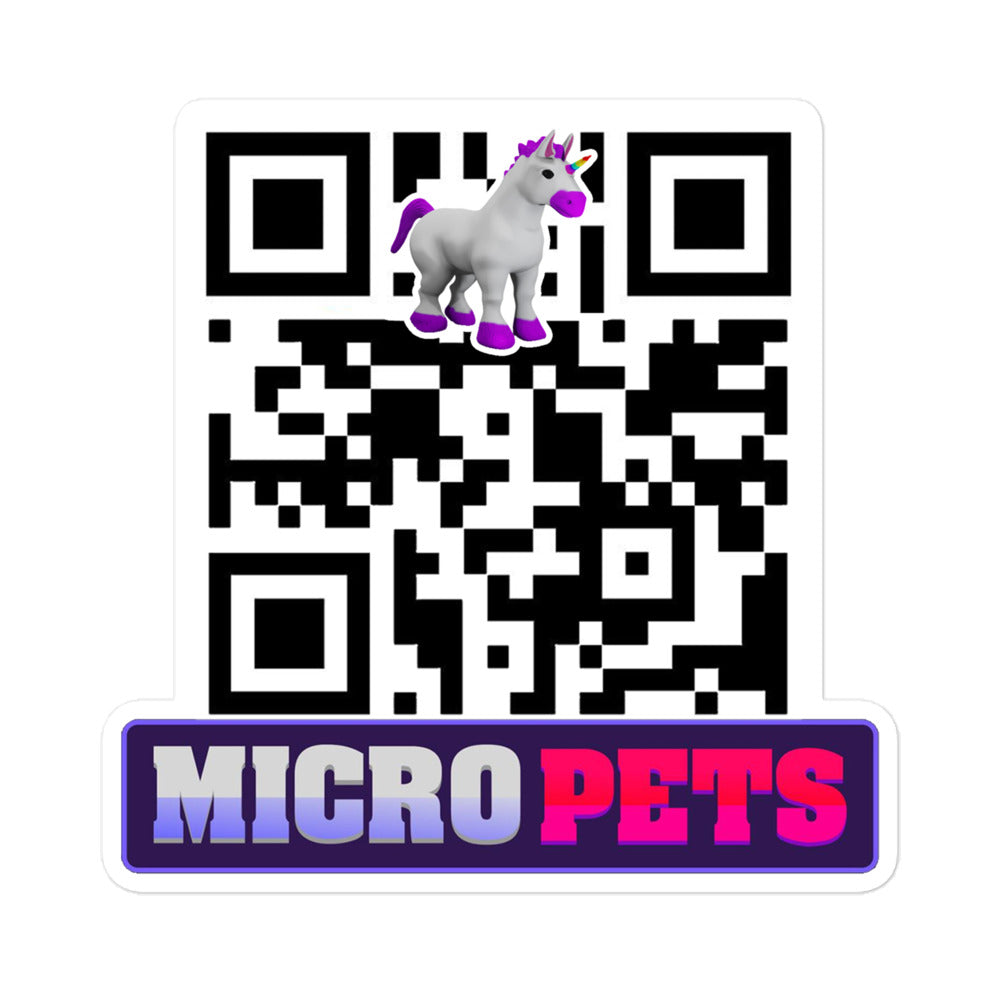 Micropets Unicorn QR Code Sticker