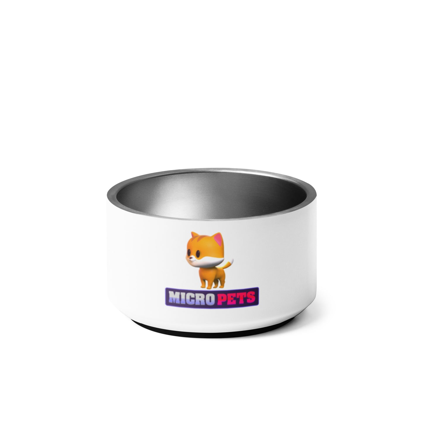 Stainless Steel Cat Bowl with MicroPets Cate Pet