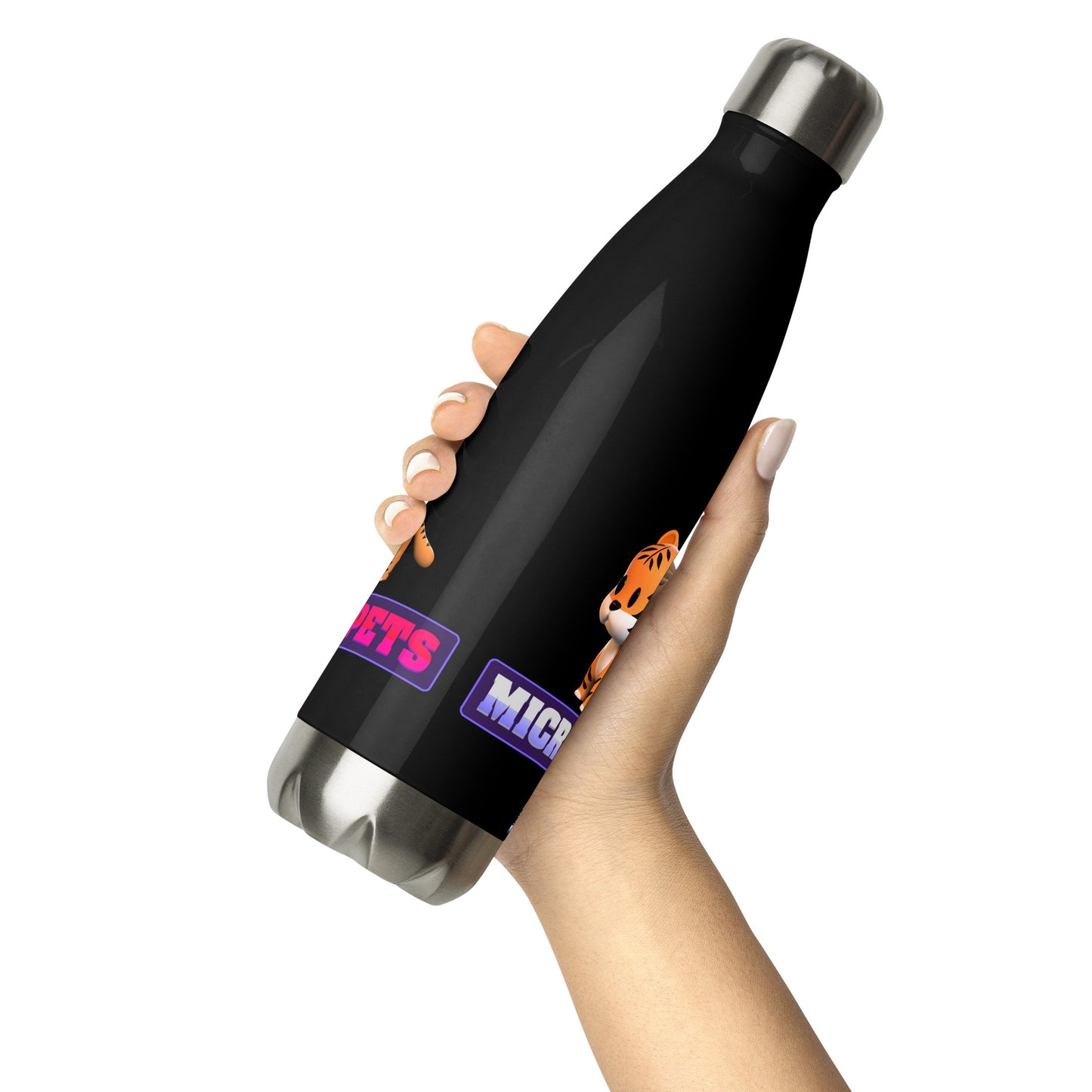 MicroPets Tiger Stainless Steel Water Bottle
