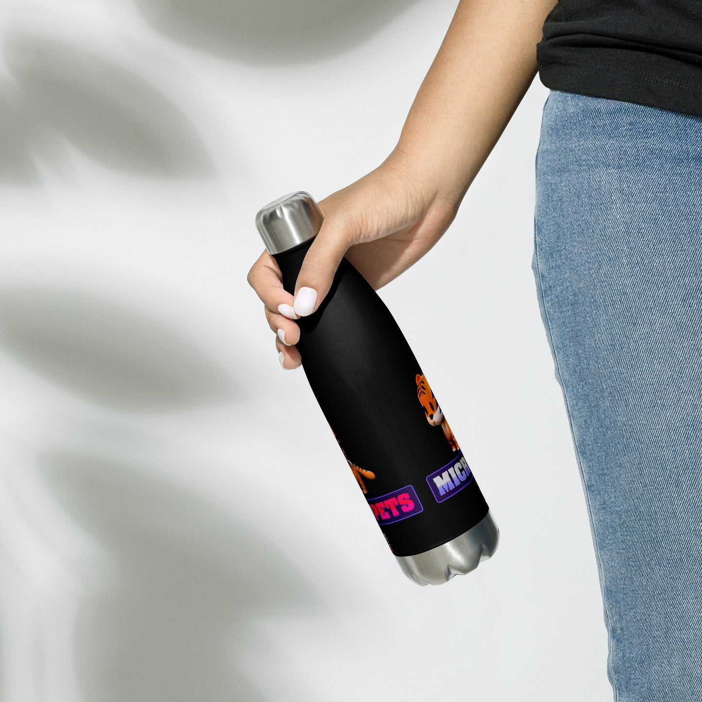 MicroPets Tiger Stainless Steel Water Bottle