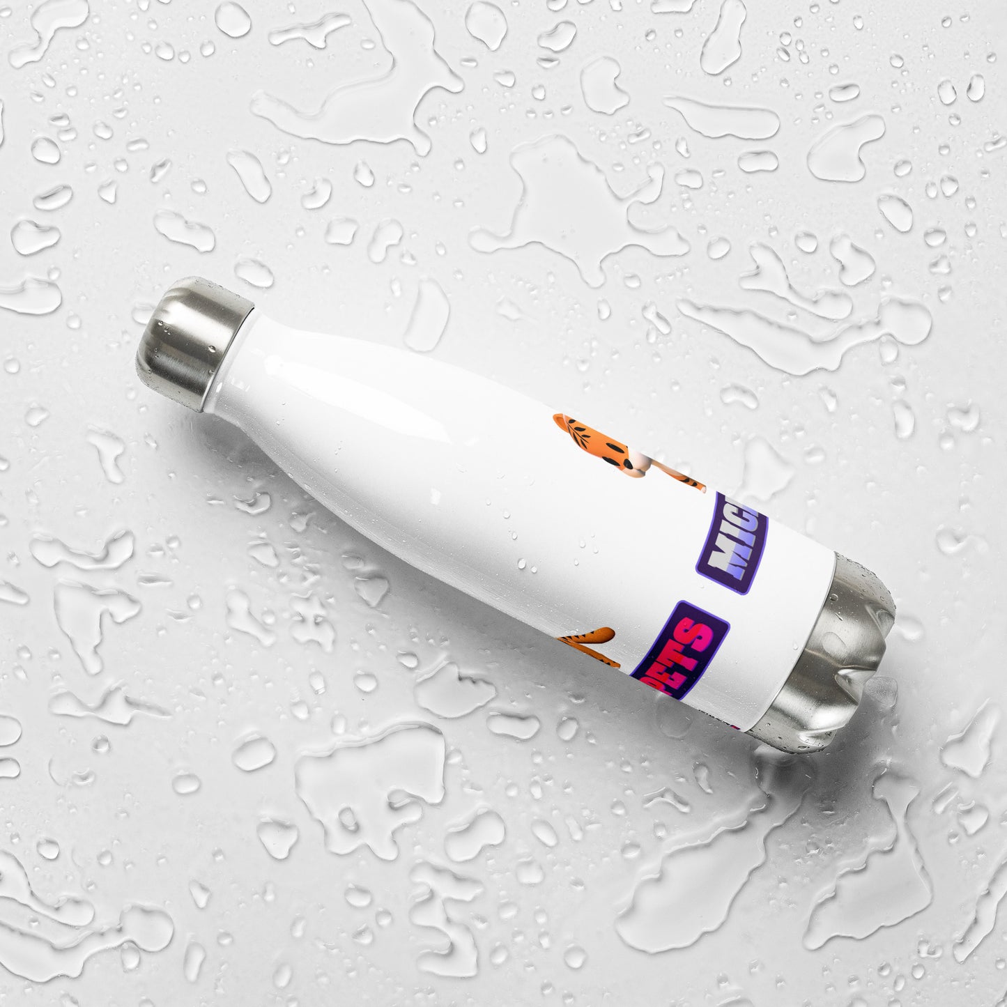 MicroPets Tiger Stainless Steel Water Bottle