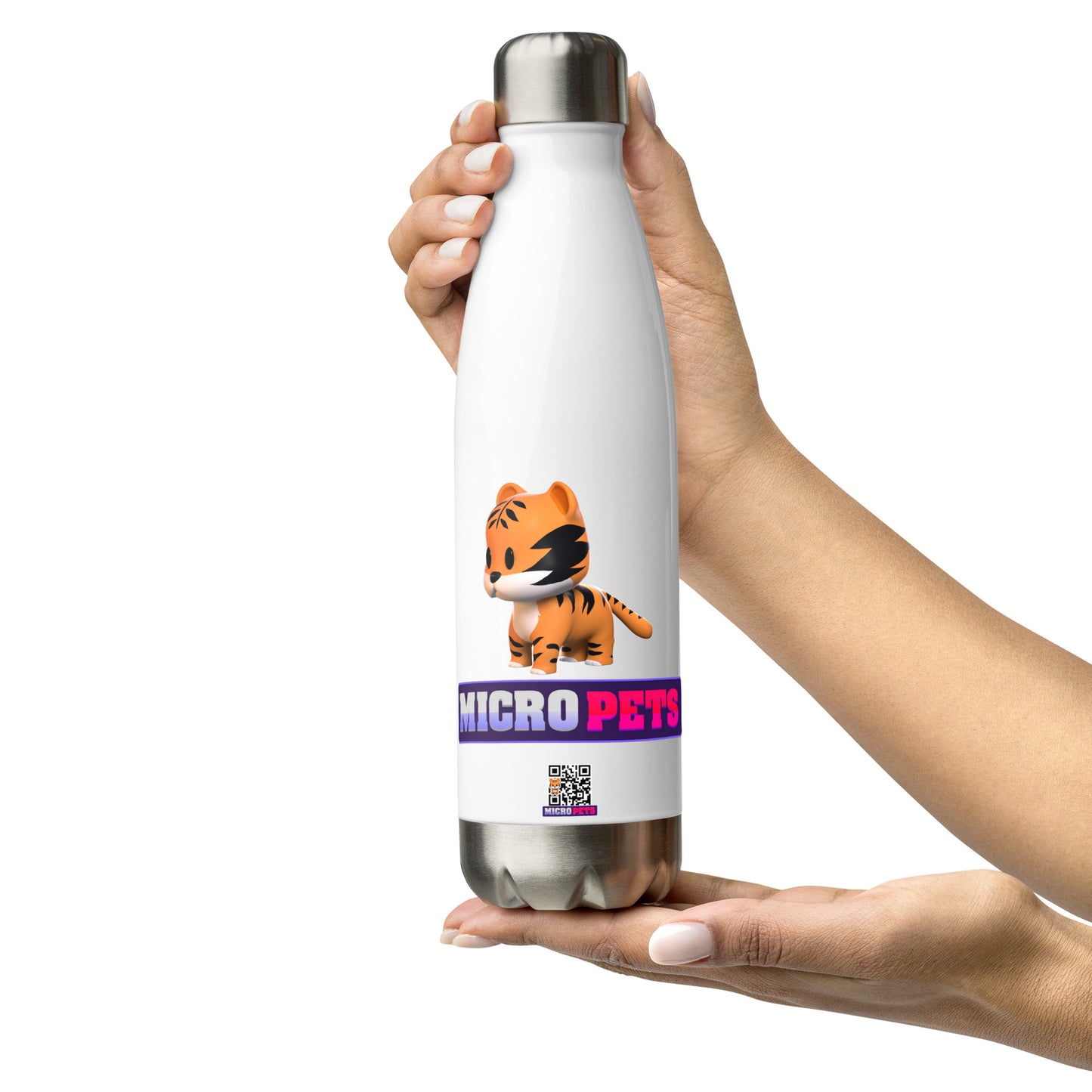 MicroPets Tiger Stainless Steel Water Bottle