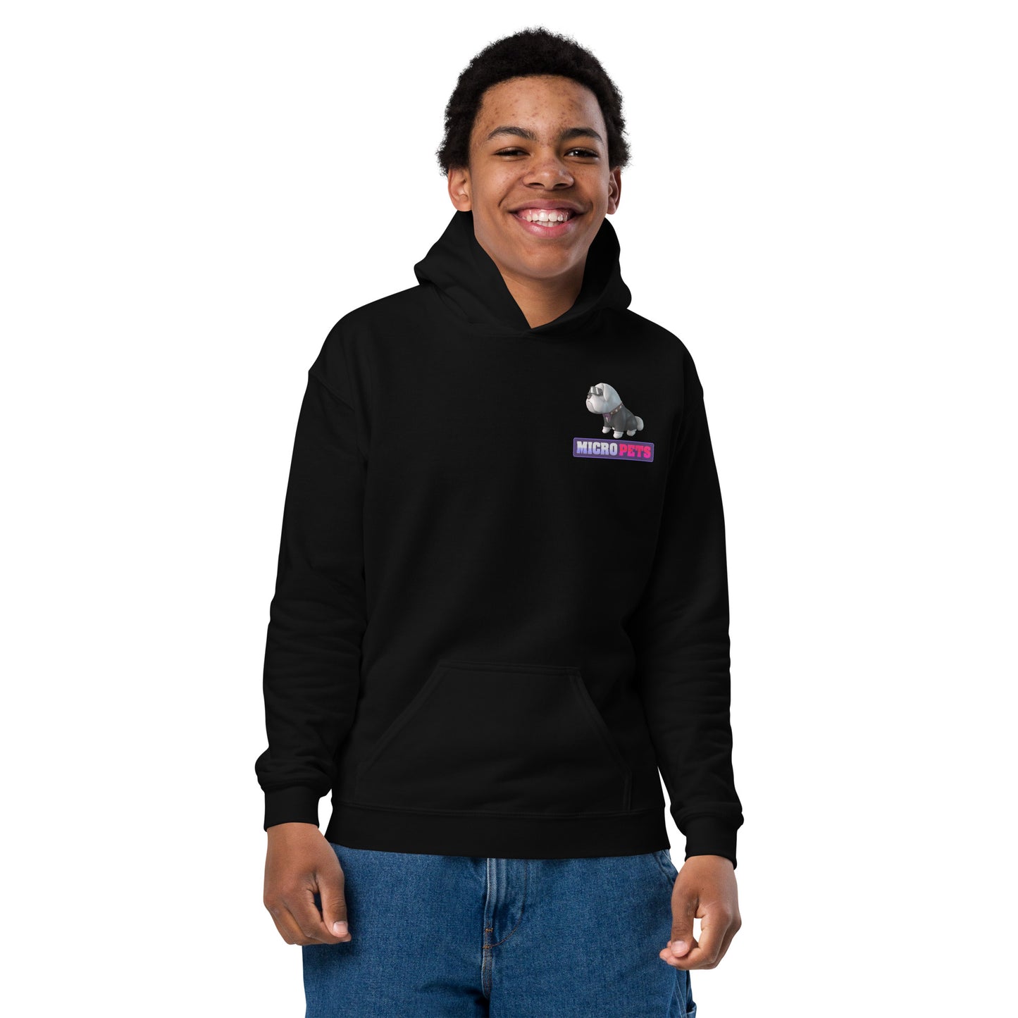 Youth Heavy Blend Hoodie with MicroPets Hoge Pet