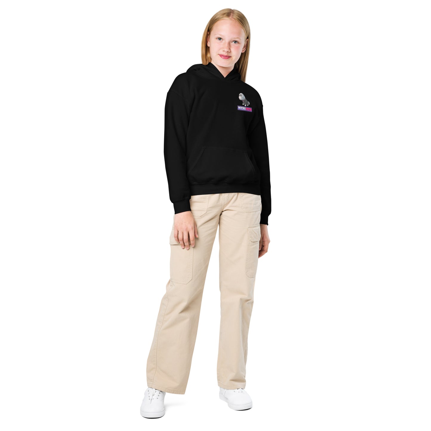 Youth Heavy Blend Hoodie with MicroPets Hoge Pet