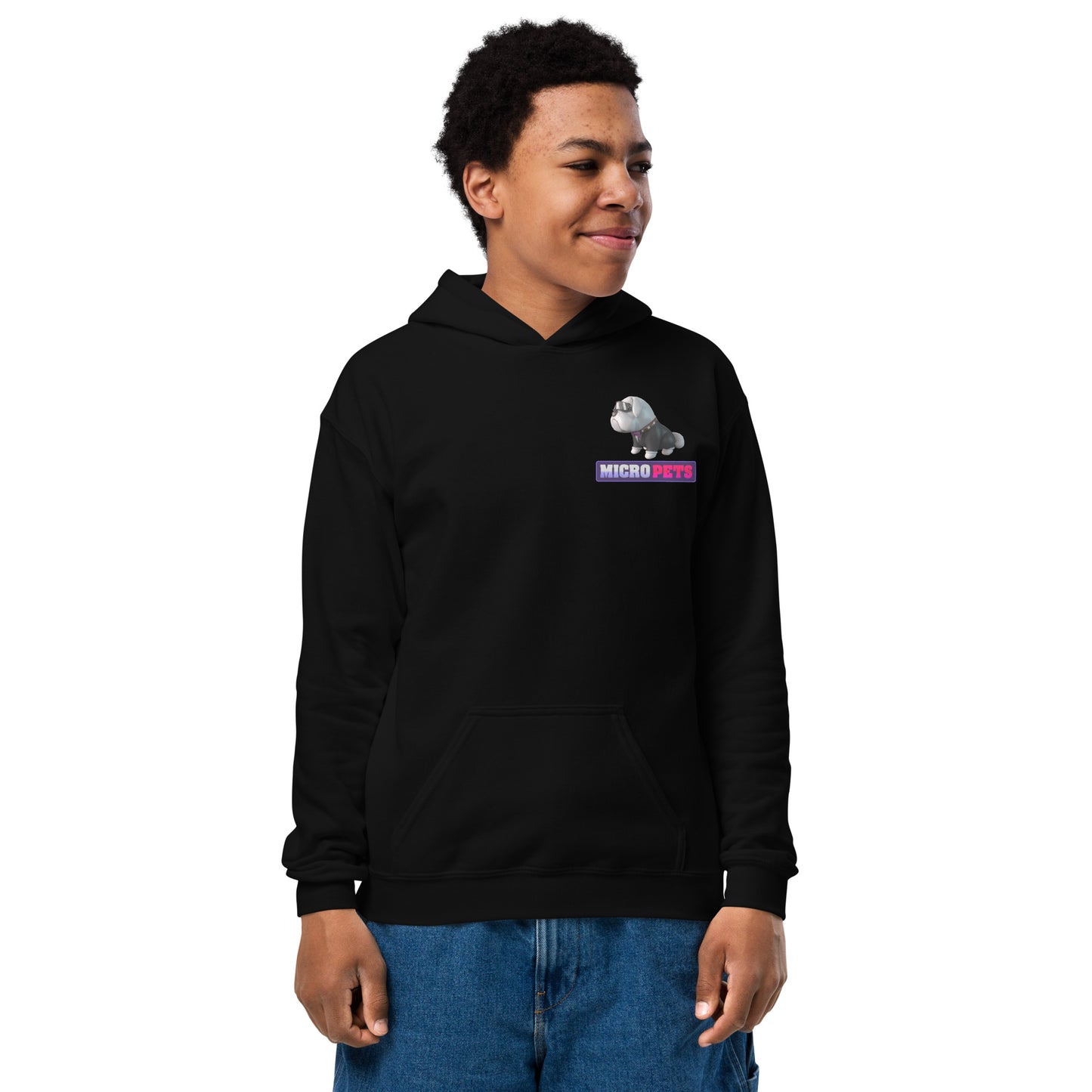Youth Heavy Blend Hoodie with MicroPets Hoge Pet