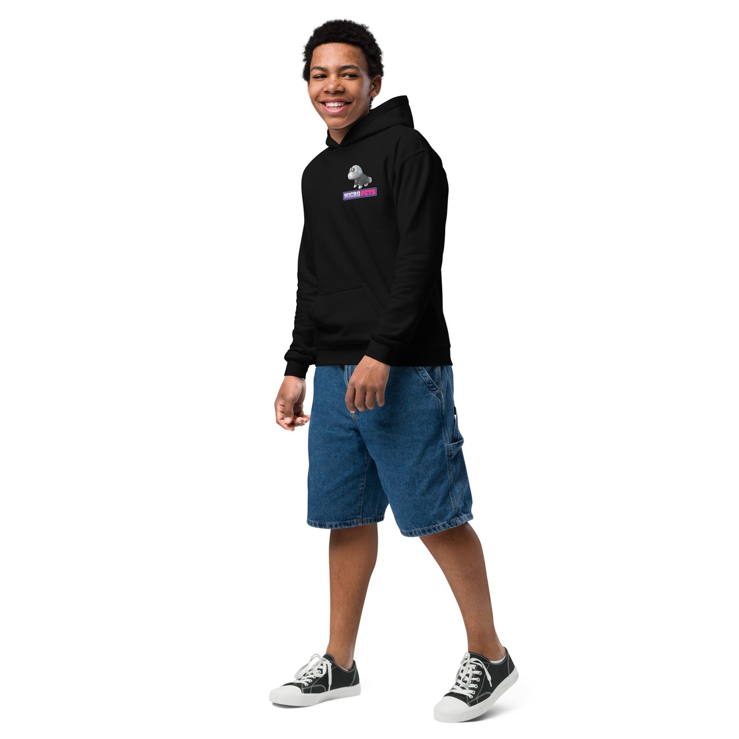 Youth Heavy Blend Hoodie with MicroPets Hoge Pet